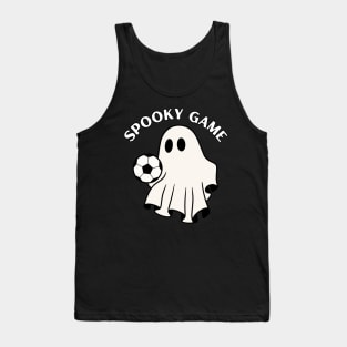 Spooky game, ghost playing footbal/soccer. Halloween Tank Top